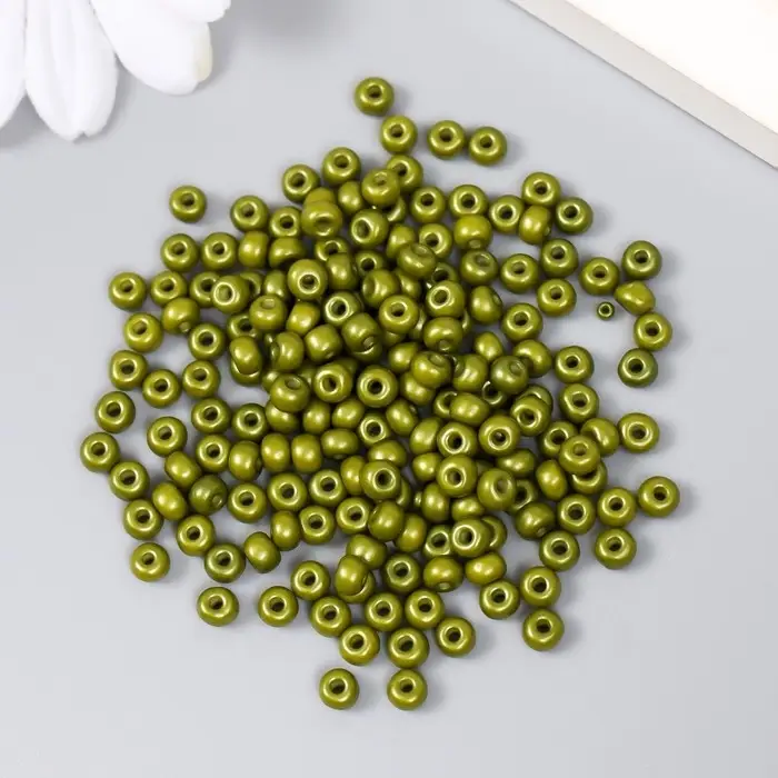 Бисер стекло 6/0  Бисер стекло 6/0 "Тёмно-оливковый" 15 гр