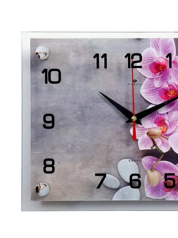 Часы настенные интерьерные &laquo;Орхидеи&raquo;, бесшумные, плавный ход, 20&times;26 см