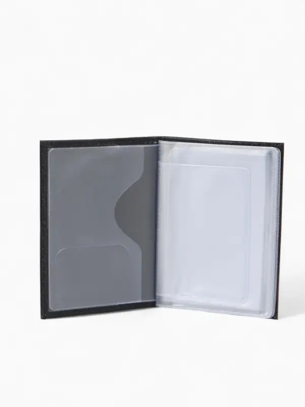 Обложка для автодокументов, натуральная кожа, гладкая, 10&times;1&times;13 см, чёрная