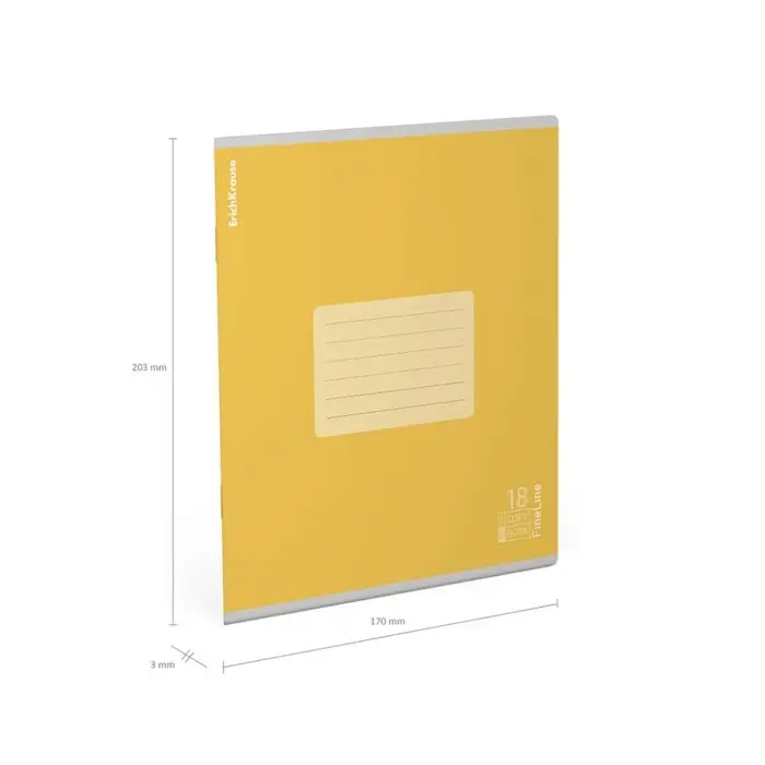 Тетрадь 18 листов в линейку, ErichKrause FineLine, обложка мелованный картон, МИКС