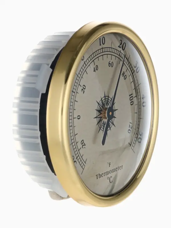 Термометр механический, настенный, d=7.2 см, золотая рамка