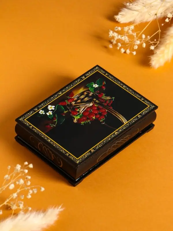 Шкатулка «Ягоды», 10×14 см, лаковая миниатюра