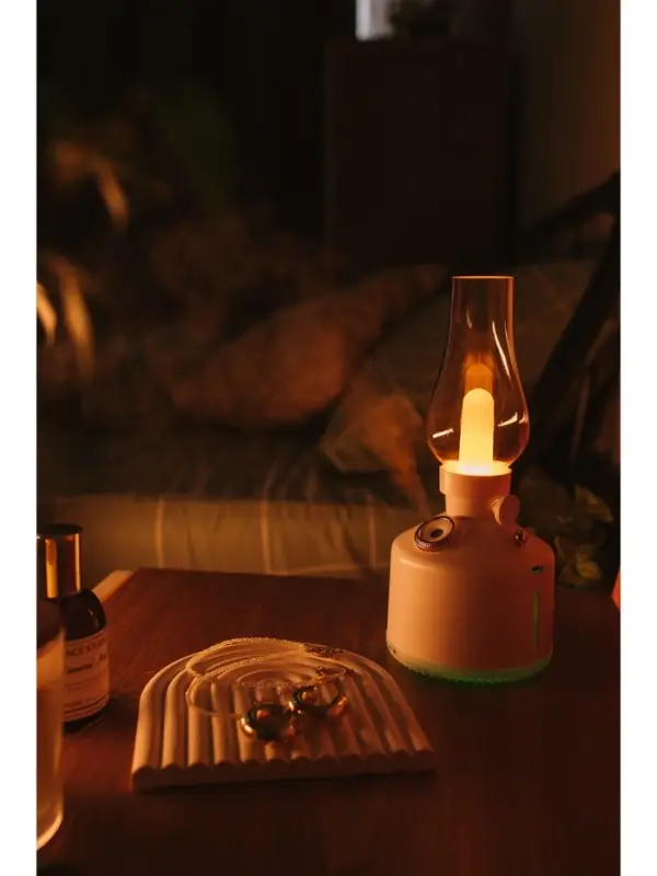 Увлажнитель воздуха &laquo;Керосинка&raquo; HM-19 ультразвуковой, 0.28 л, 1.5 Вт, 1200 мА/ч, USB, подсветка, эффект тумана, белый