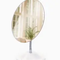 Зеркало настольное, на гибкой ножке, 13.5&times;27 см, (13.5&times;16.2 см), белое