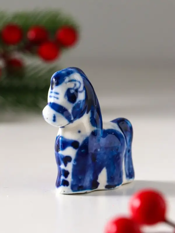 Сувенир  Сувенир "Конь Ураган", 5х5 см, гжель