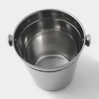 Ведро для льда Доляна, 4.5 л, 20.5&times;20.5 см, нержавеющая сталь, хромированное