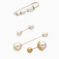 Набор булавок (6 шт.) &laquo;Жемчуг&raquo;, 6.5 см, белый в золоте