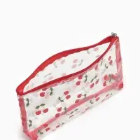 Косметичка ПВХ Вишня 25*5*15, отд на молнии,  прозрачный