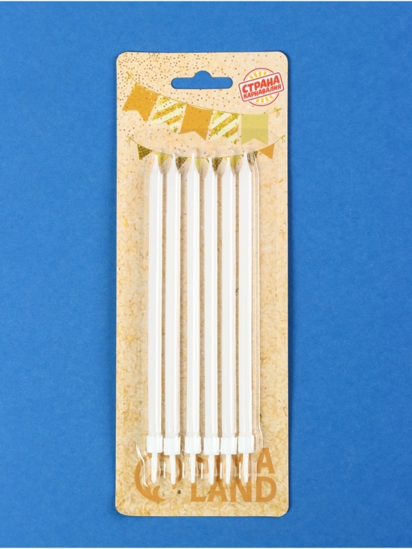 Свечи в торт коктейльные Свечи в торт коктейльные "Ройс", 6 шт, 13 см, светящиеся