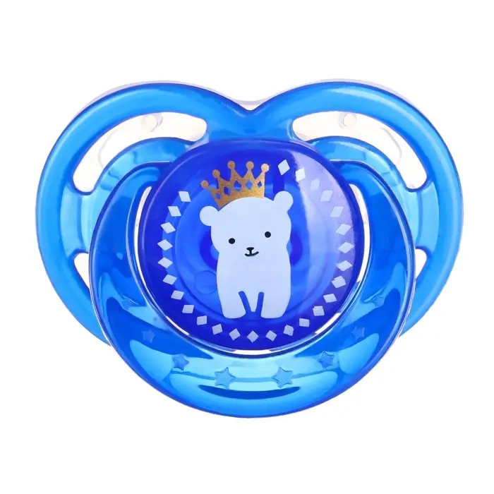 Соска- пустышка ортодонтическая M&B &laquo;Мишка&raquo; с колпачком, от 6 мес., голубой