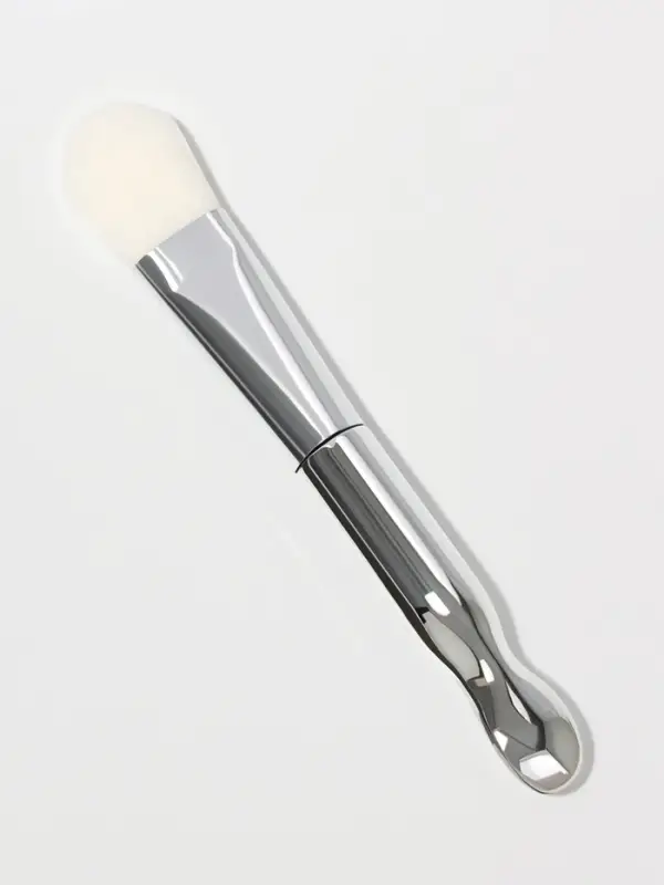 Кисть для масок SILVER, с лопаткой, 14(&plusmn;1) см, серебристая, белая