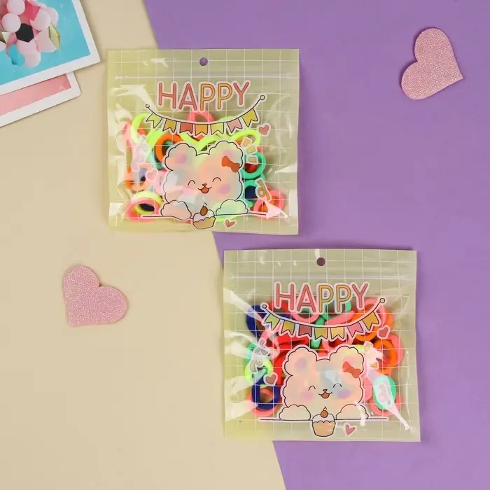 Резинка для волос  Резинка для волос "Хорошие пожелания" (набор 50 шт) весёлый пёсик, 2 см, микс