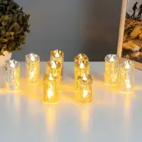 Светодиодная свеча, ночник LED RISALUX &laquo;Новый год&raquo;, от батареек, 3.8&times;3.8&times;7.5 см, МИКС