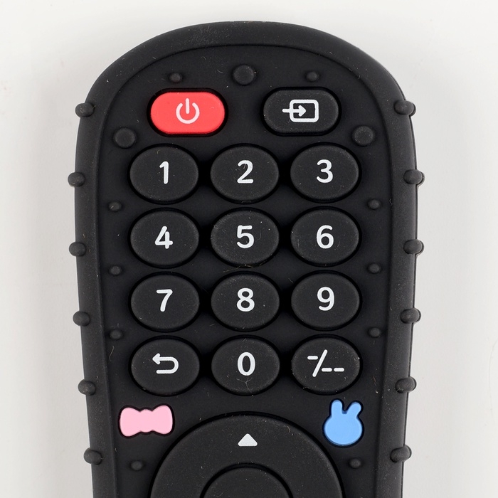 Прорезыватель силиконовый для зубов «Пульт от телевизора», от 0 мес., чёрный