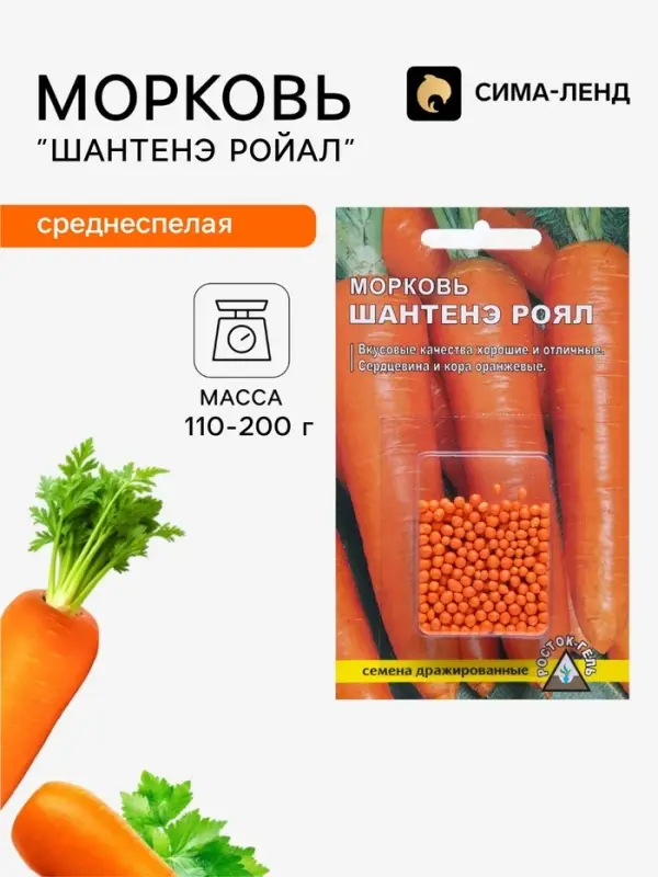 Семена Морковь &laquo;Шантенэ роял&raquo;, простое драже, 300 шт., &laquo;Росток-гель&raquo;