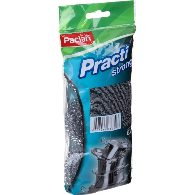 Губка-мочалка металлическая средняя D=7,5 см. вес=14гр. 3шт./уп. PACLAN