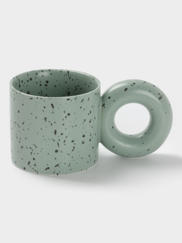 Кружка «Бублик», 300 мл, 16×8.8×8 см, серо-зеленый в крапинку