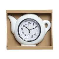 Часы настенные интерьерные, &laquo;Чайник&raquo;, дискретный ход, d=13 см, 30&times;23 см, белые, от батарейки 1&times;АА