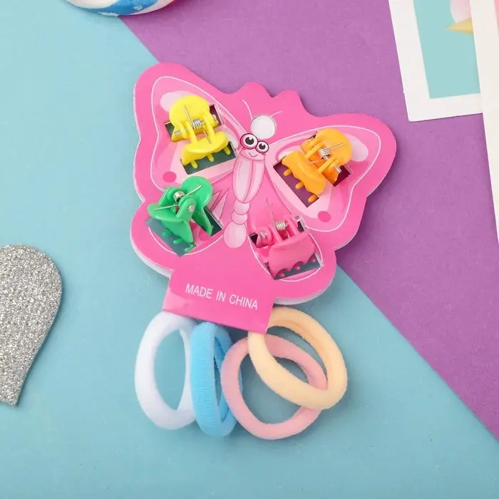 Набор для волос Набор для волос "Бабочка" (4 краба, 4 резинки) цветные