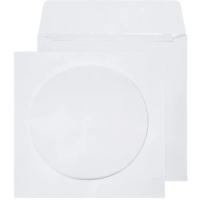 Конверт Белый CD декстрин 125х125 окно d100мм 25шт/уп/4573