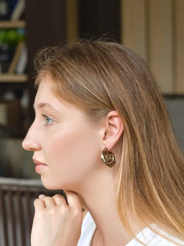 Серьги пластик &laquo;Леопард&raquo;, ракушка, цвет золото