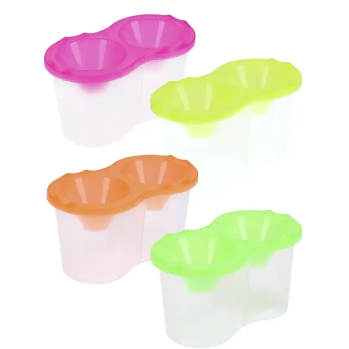 Стакан - непроливайка для рисования двойной Calligrata &laquo;Фонарики&raquo;, 150 мл &times;2, неоновый МИКС