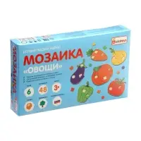 Мозаика &laquo;Овощи&raquo; Alatoys, 6 рамок, 48 геометрических вкладышей