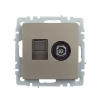 BRITE Розетка двойная TV+RJ45 кат.5E РТВ/РК12-БрШ шампань