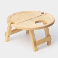 Столик - поднос для вина Adelica, менажница со складными ножками, на 2 персоны, d=32&times;1.8 см, дерево берёза