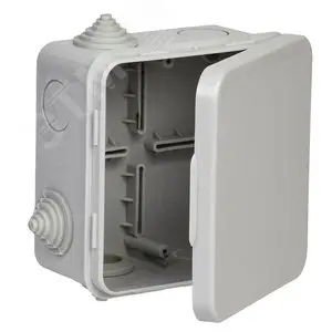 Коробка расп. КМ41256 100х100х50мм о/к IP54 8 вв. (7035)