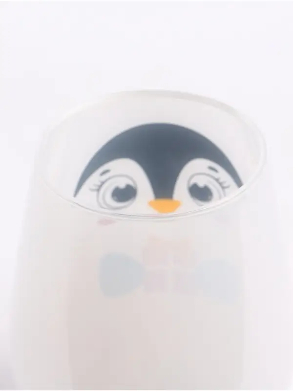 Стакан стеклянный новогодний &laquo;Пингвин&raquo;, 620 мл