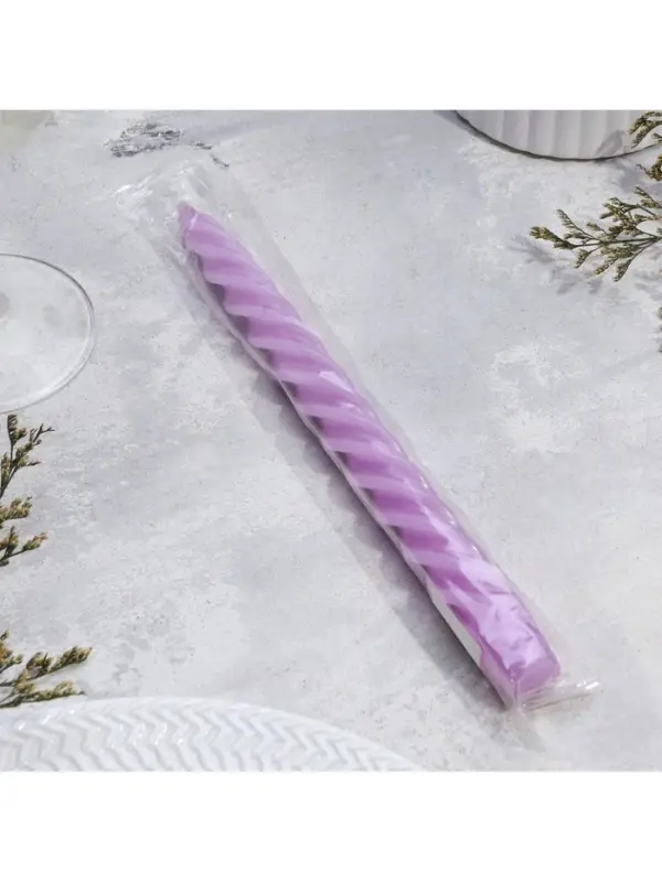 Свеча витая, 2.3&times;24.5 см, 5 ч, 50 г, сиреневая