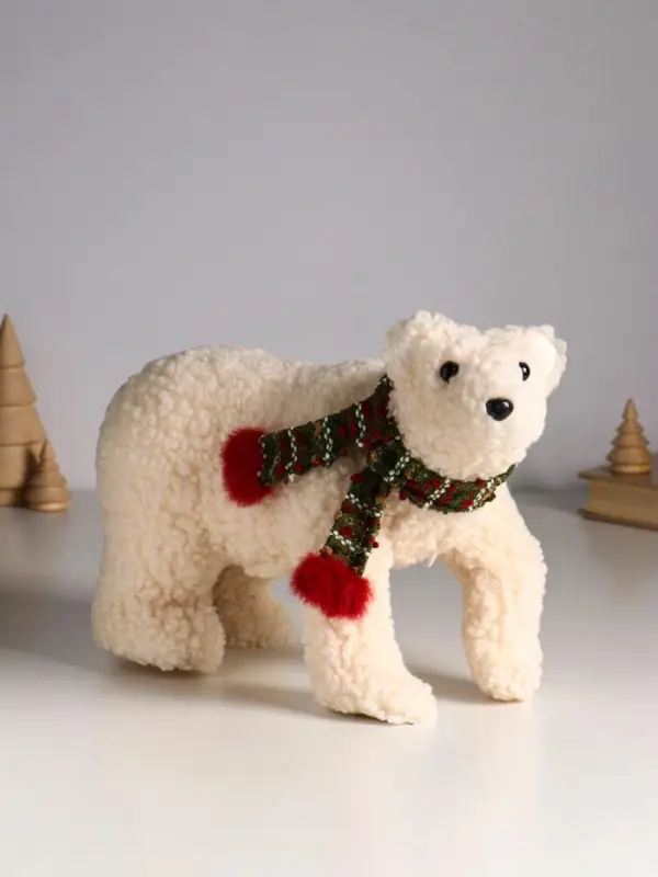 Декор  Декор "Белый медведь в новогоднем шарфе" 29х13х20 см