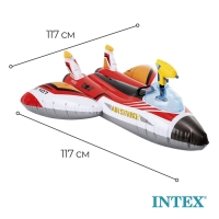 Плот для плавания «Самолет», 117 х 117 см, с водной пушкой, от 3 лет, до 40 кг, 57536NP, цвет МИКС