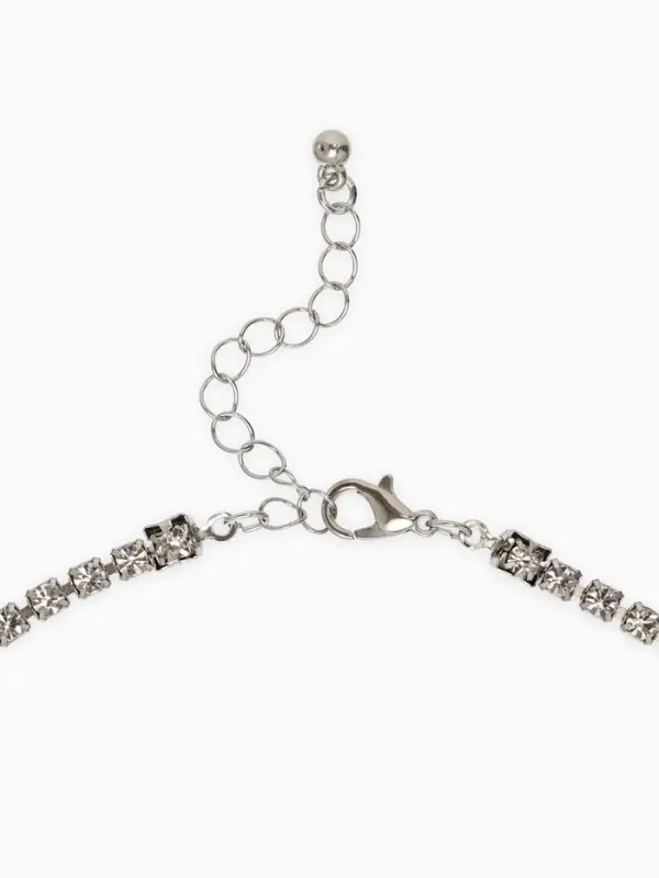 Бодичейн на бедро со стразами, белая в серебре