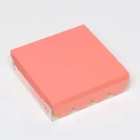 Коробка для печенья, розовая, 12&times;12&times;3 см