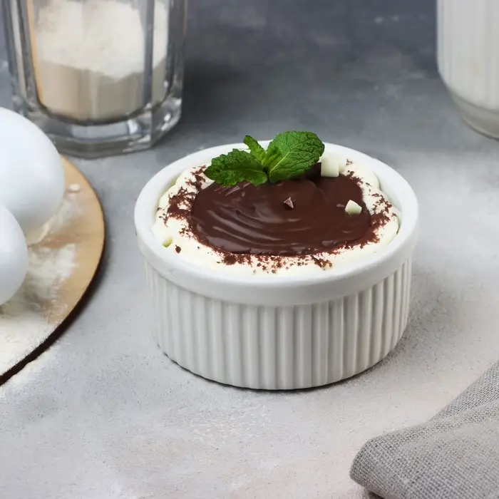 Рамекин керамический «Листья», 9.5 х 4.5 см, 200 мл, цвет белый Рамекин керамический «Листья», 9.5 х 4.5 см, 200 мл, цвет белый