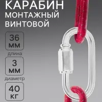 Карабин винтовой ТУНДРА krep, М3.5, оцинкованный, 1 шт.