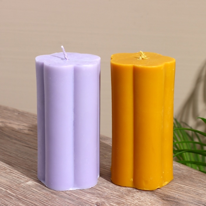 Свеча  Свеча "Цветок" 6х6х12 см, соевый воск МИКС