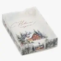 Коробка для макарун «Зима», 18 х 12 х 3.5 см