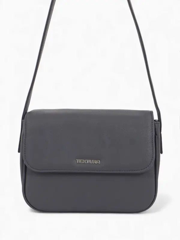 Сумка женская мессенджер TEXTURA на магните, 25&times;7.5&times;19 см, серая