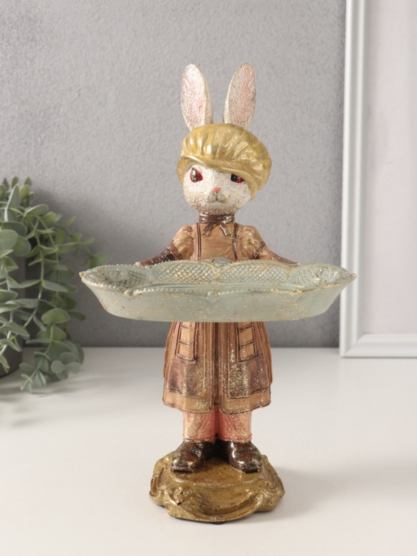 Сувенир полистоун подставка Сувенир полистоун подставка "Зайчонок в кепке" 14х14х25 см