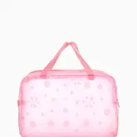 Косметичка - сумочка на молнии для бассейна, с ручками, с рисунком, розовая