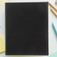 Тетрадь на кольцах Calligrata A5, 80 листов, в клетку, обложка ПВХ, чёрная