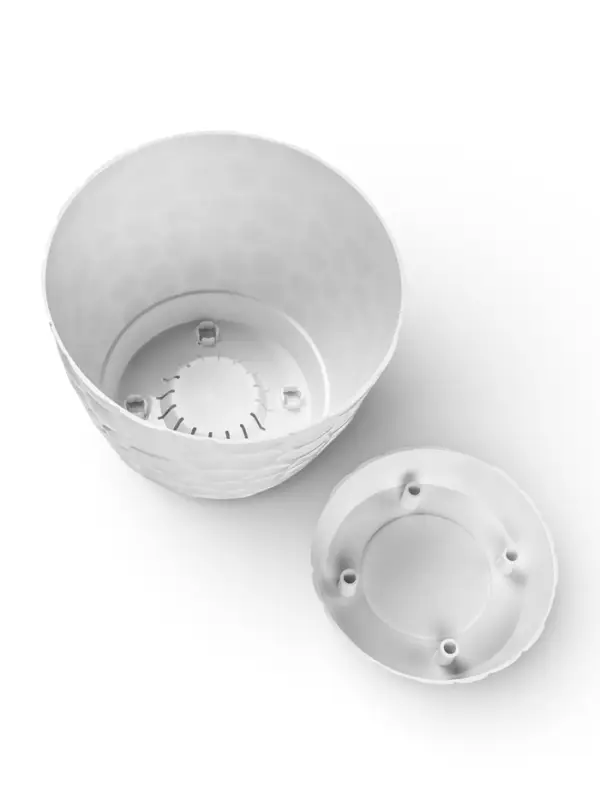 Горшок для цветов с поддоном IDEA &laquo;Камни&raquo;, 4.8 л, пластик, белый