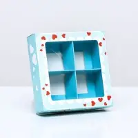 Коробка для 4 конфеты, « 8 марта» 12.6×12.6×3.5 см