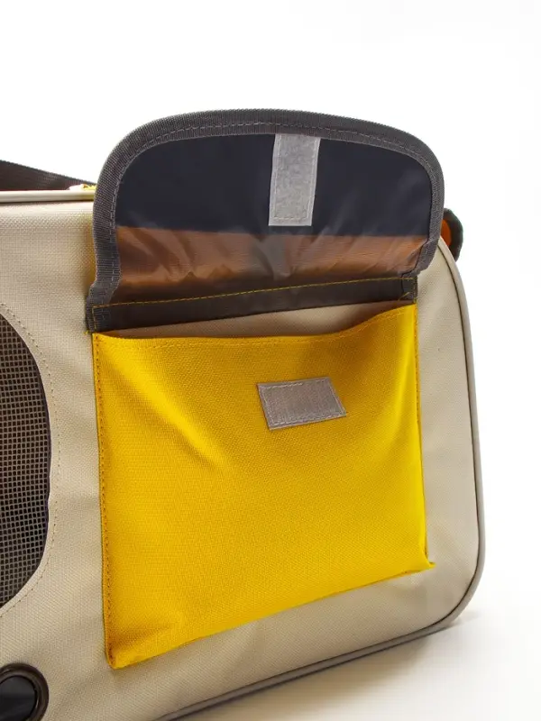 Сумка-переноска с органайзером и окном, 45&times;26&times;29 см, серо-жёлтая