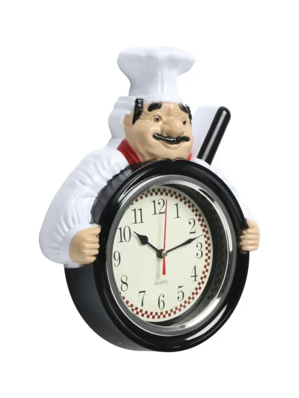 Часы настенные интерьерные &laquo;Повар со сковородой&raquo;, серия: Кухня, дискретный ход, 26.5&times;20 см, от батарейки 1&times;АА