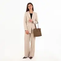 Сумка женская тоут на молнии, 30&times;11&times;25 см, коричневая