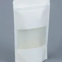 Пакет Zip-lock Крафт, белый, с прямоугольным окном, 12&times;20 см